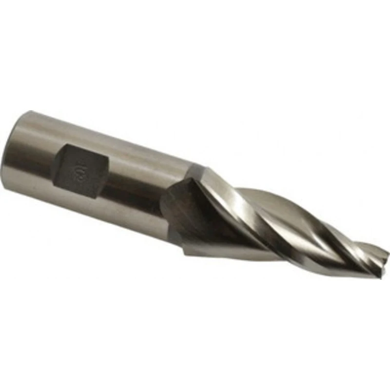 Made in USA 10 per Side 3/8 Small End Diam 2-1/4 LOC 3-Flute High Speed Steel Tapered Square End Mill Uncoated, 1 Sha...